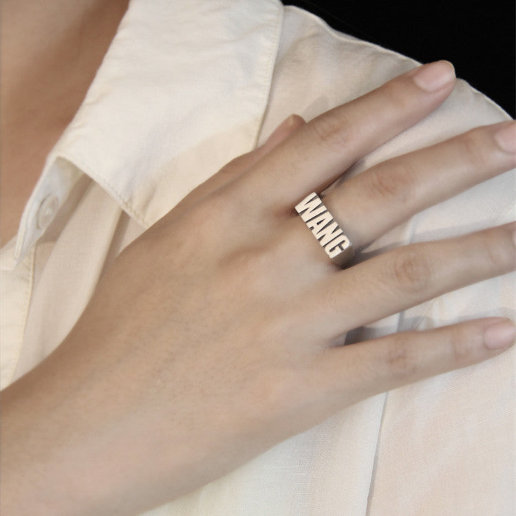 Customized Alphabet Couple Ring Customized Sterling Silver Couple Style Customized Alphabet Couple Ring Customized Sterling Silver Couple Style